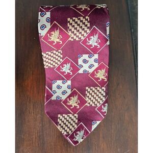 Tino‎ Cosma Silk Necktie Made In Italy Griffin Houndstooth Patterned